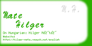 mate hilger business card